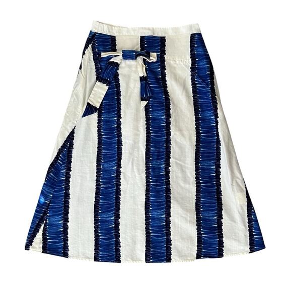 Dorothee Schumacher Women’s Vintage High Waist Blue White Striped Printed Skirt - Picture 9 of 9